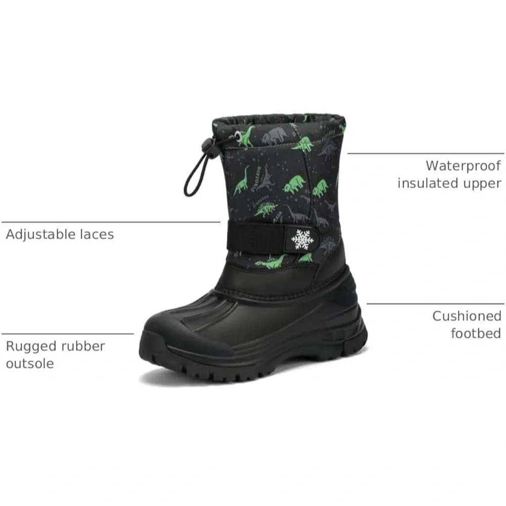 koppu Boys Girls Snow Boots Waterproof  Slip Resistant Cold Weather 38 / 548